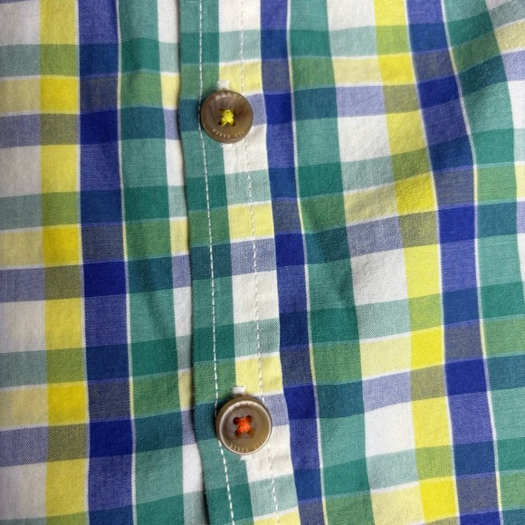 Baker by Ted Baker Short-Sleeve Green Yellow Blue Plaid Button-up Shirt size 4Y - Picture 7 of 8